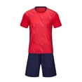thumbnail image 4 of ITSAME Boys Soccer Uniform Set 3-Piece T-Shirt&Shorts with Knee-High Socks Football Training Outfits Red Size 14, 4 of 7