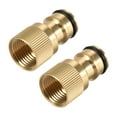 thumbnail image 1 of Adaptador de conector rápido de grifo de latón M18 hembra para manguera de riego de jardín 2 piezas, 1 of 5