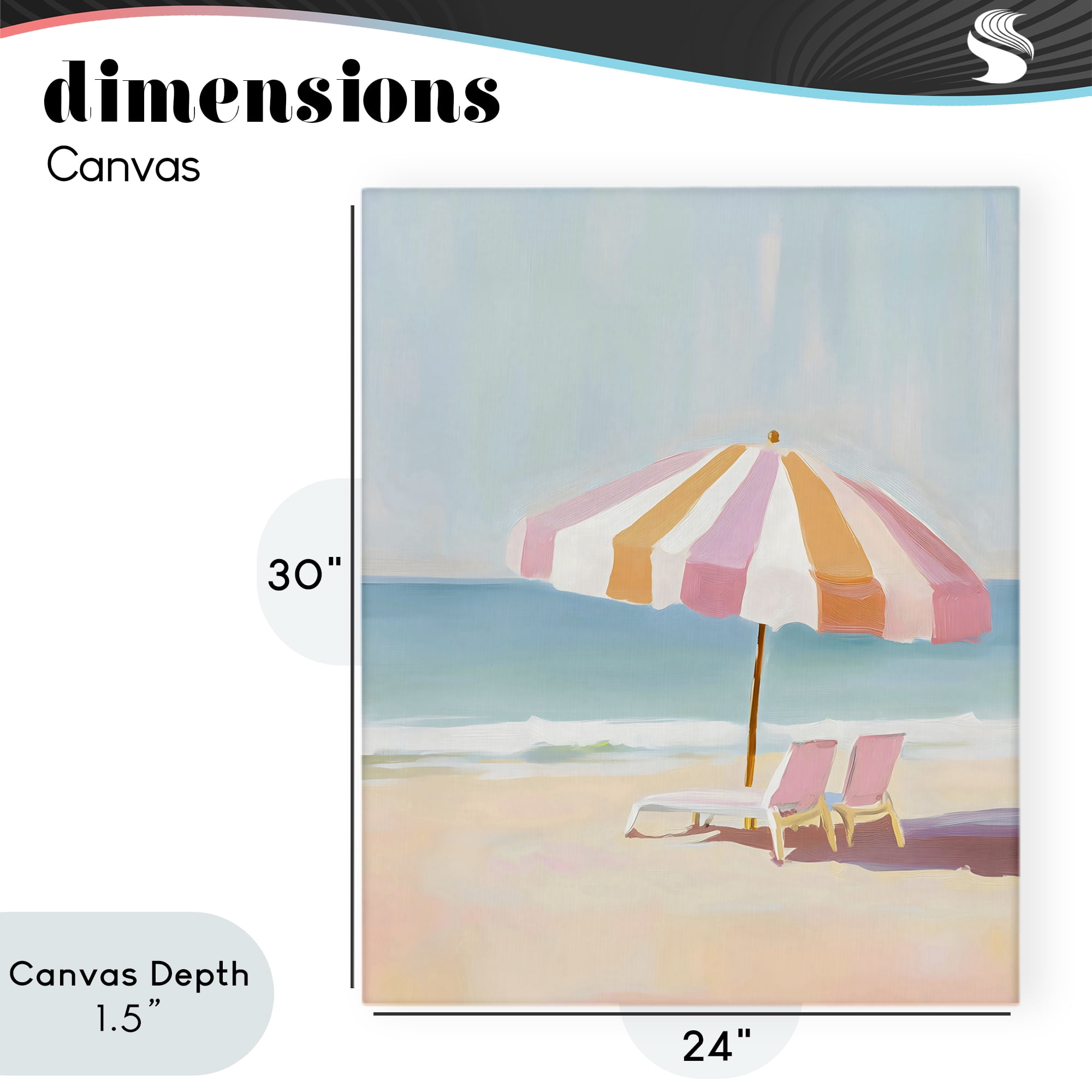 Stupell Industries Striped Umbrella & Chairs Canvas Wall Art, design by The Prints Vibe