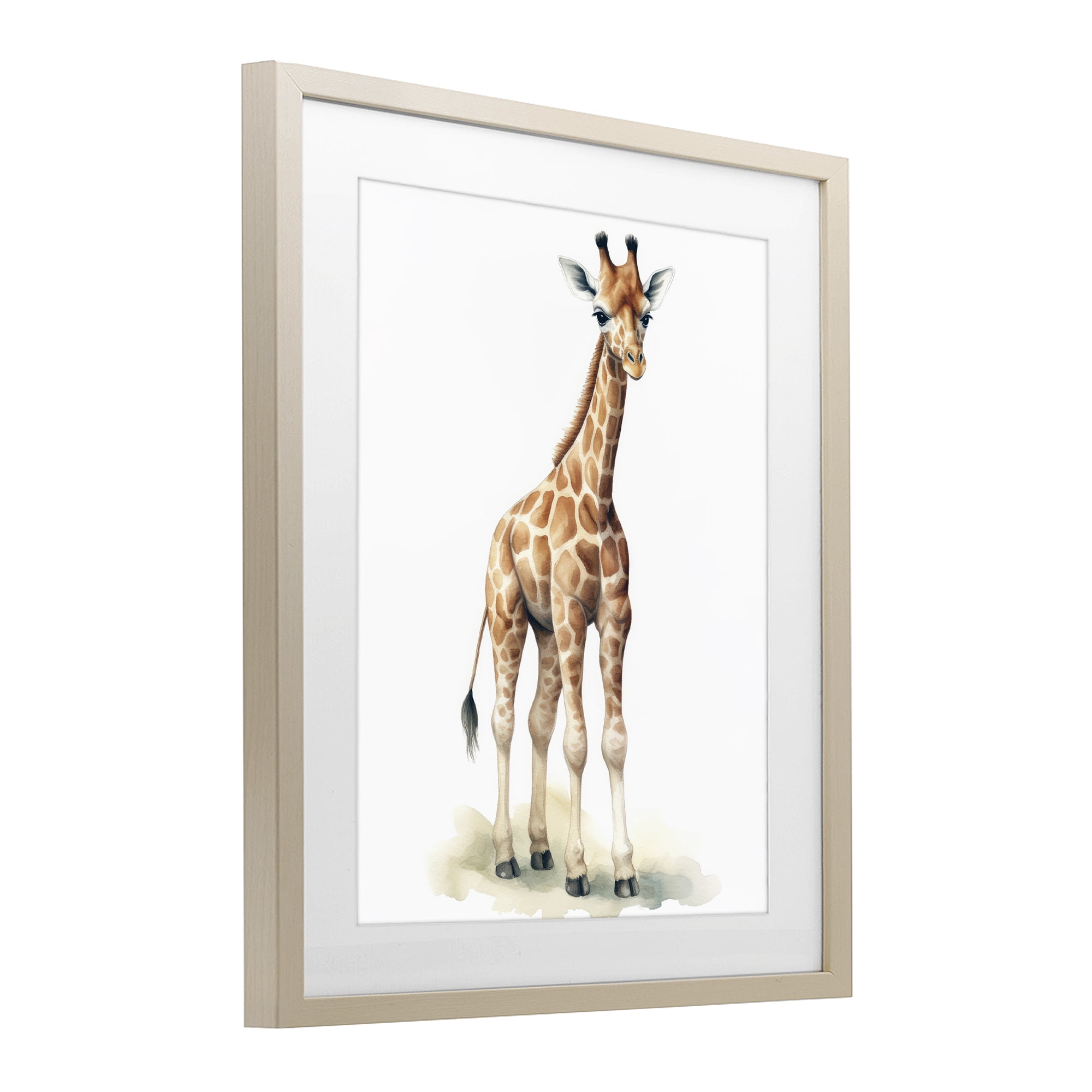Stupell Industries Eloise Long Legs Giraffe Birch Framed Print Under Glass, design by Ray Powers