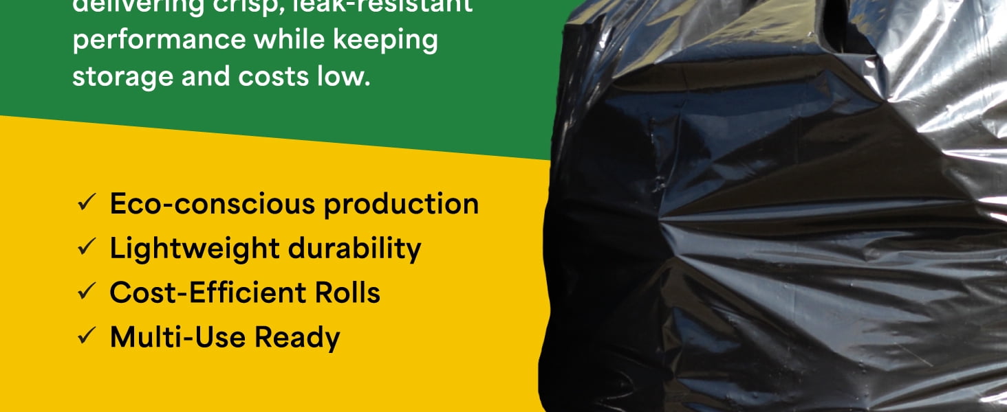 EconoHome 55-60 Gallon Contractor Garbage Bags - 3 Mil Extra Thick Heavy Duty Trash Bags for Construction, Lawn & Yard Cleanup, Demo & Commercial Use - Made in USA - Extra Large, 38x53" - 50-Count