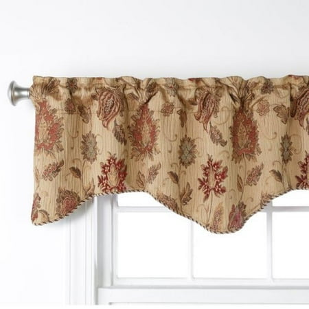 Home Stores Melbourne Stylemaster Home Products Renaissance Home Fashion Melbourne Chenille Scalloped Valance with Cording, 52 by 17-Inch, Wheat ()