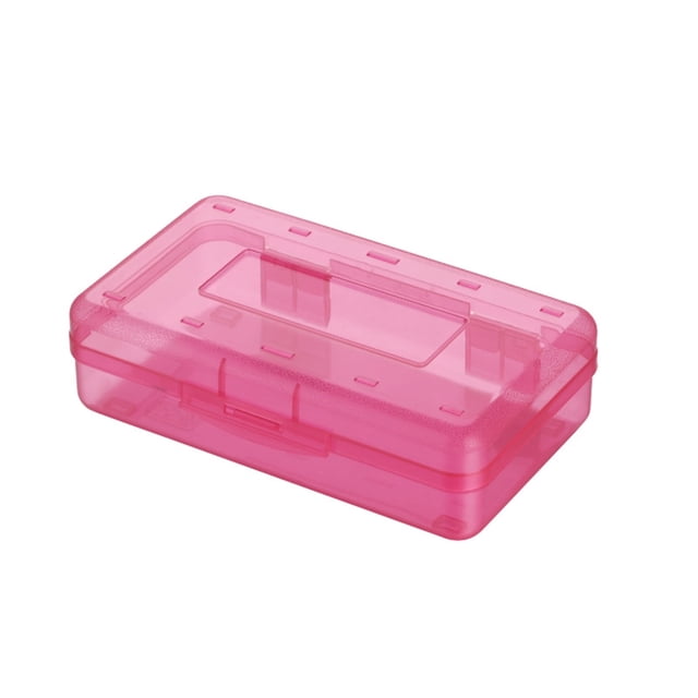 Estuche de lápices de plástico Summercome con tapa a presión, rosa intenso