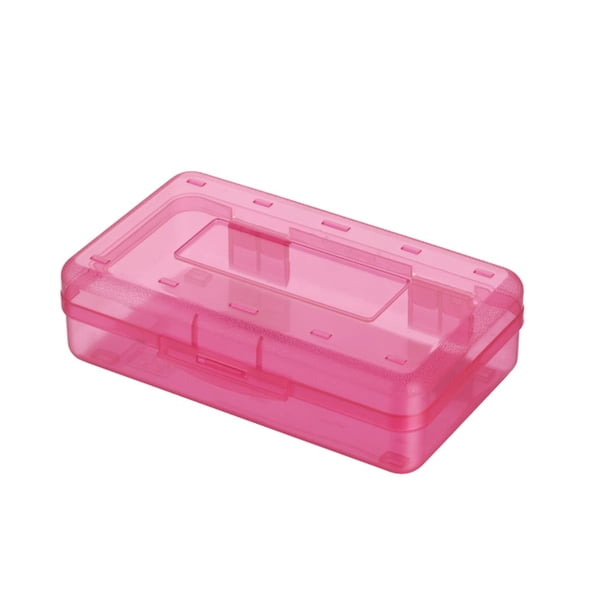 Estuche rígido de gran capacidad para lápices, cajas de plástico para lápices de crayones con tapa a presión, caja de almacenamiento transparente, organizador de marcadores artísticos y manualidades,