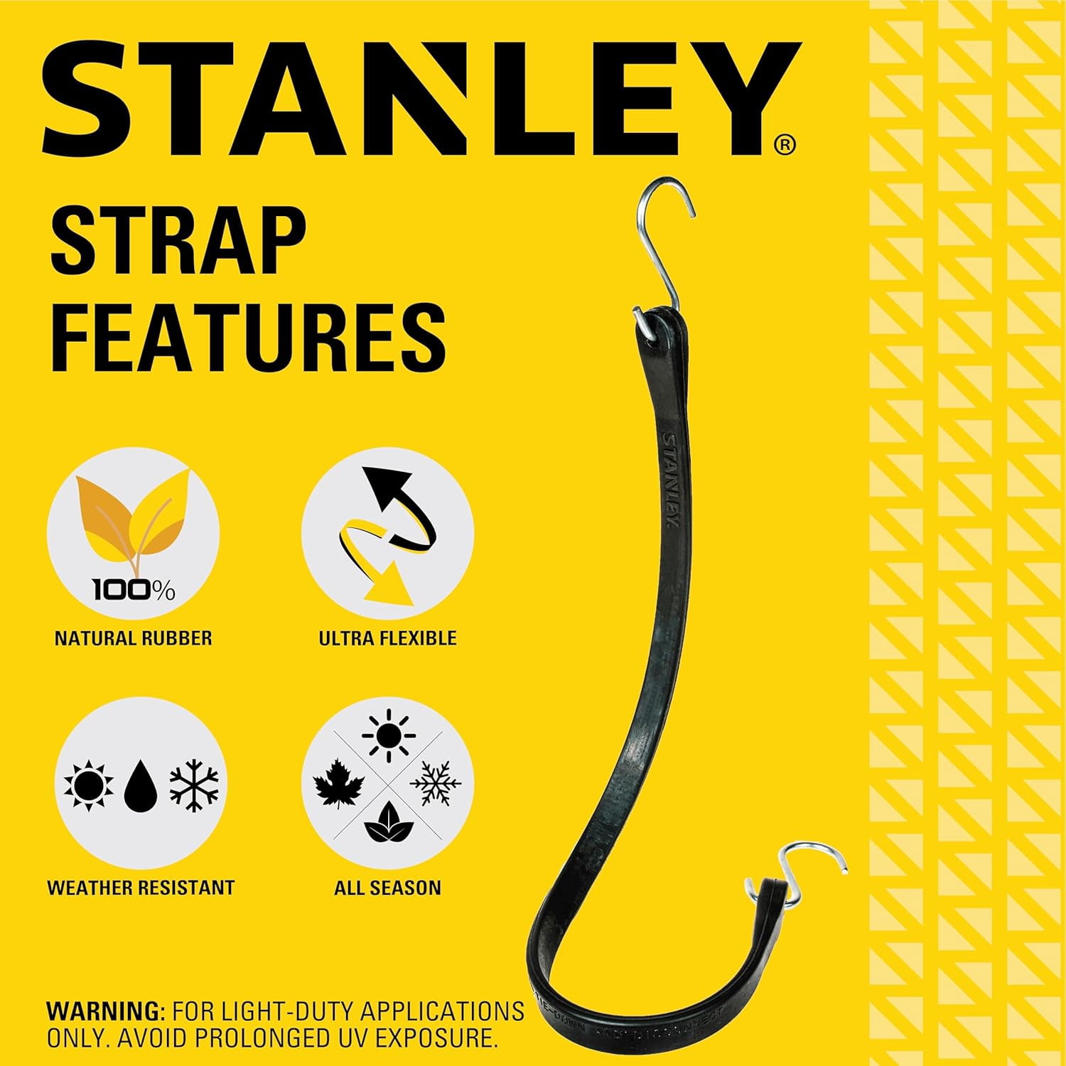 S300421 Black 21" Rubber Tarp Bungee Cords for Boating, Camping, Cargo Support, 10 Pack