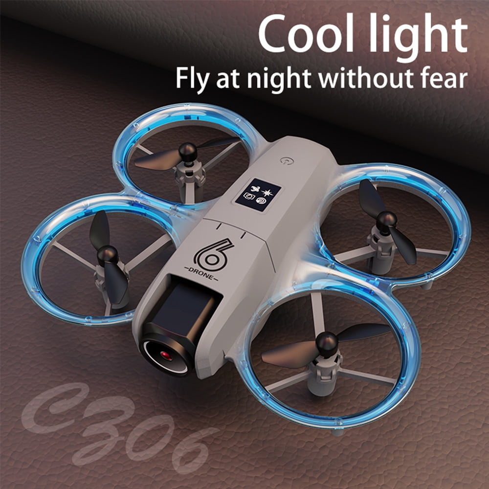 Mini RC Drone with 4K HD Dual Camera, FPV RC LED Quadcopter for Adults and Kids with 3 Batteries, Gray