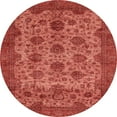 thumbnail image 1 of Ahgly Company Machine Washable Indoor Round Abstract Red Area Rugs, 3' Round, 1 of 7