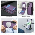 thumbnail image 5 of Allytechgroup 2 In 1 Wallet Case for Samsung Galaxy A13 4G, Detachable Cards Holder Compatible with Magsafe Anti-Scratch Bumper Shockproof Drop Protection Phone Case for Women Men, Purple, 5 of 10