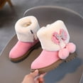 thumbnail image 4 of Qiangong Girls Boots Winter Girls Snow Boots Thick Bottom Non Slip Warm and Comfortable Solid Color Zipper Boots Toddler Boots Pink 1, 4 of 9