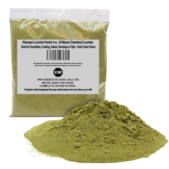 Naturejam Cucumber Powder 8 oz – All Natural, Dehydrated Cucumber - Ideal for Smoothies, Cooking, Salads, Dressings or Dips - Fresh Green Flavor