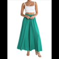 thumbnail image 3 of Pantalones Casuales de Cintura Alta para Mujer, de Color Liso, Largos y Anchos, con Bolsillos, para y Otoño. Verde S, 3 of 10