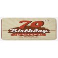 thumbnail image 1 of 70th Birthday Kitchen Mat, Vintage Candy Store Inspired Design 70 Years Old Birthday Celebration, Plush Decorative Kitchen Mat with Non Slip Backing, 47" X 19", Brown and Cinnamon, by Ambesonne, 1 of 1