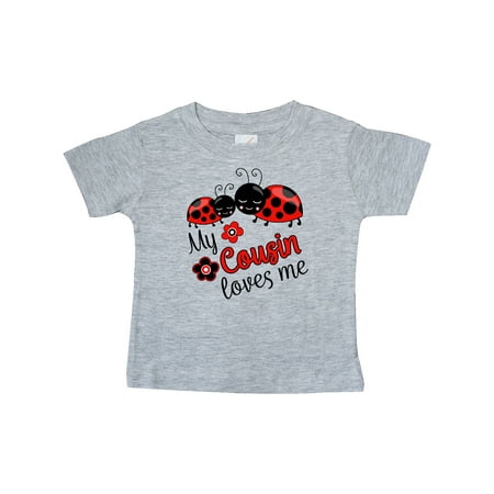 

Inktastic My Cousin Loves Me with Cute Ladybugs Gift Baby Boy or Baby Girl T-Shirt