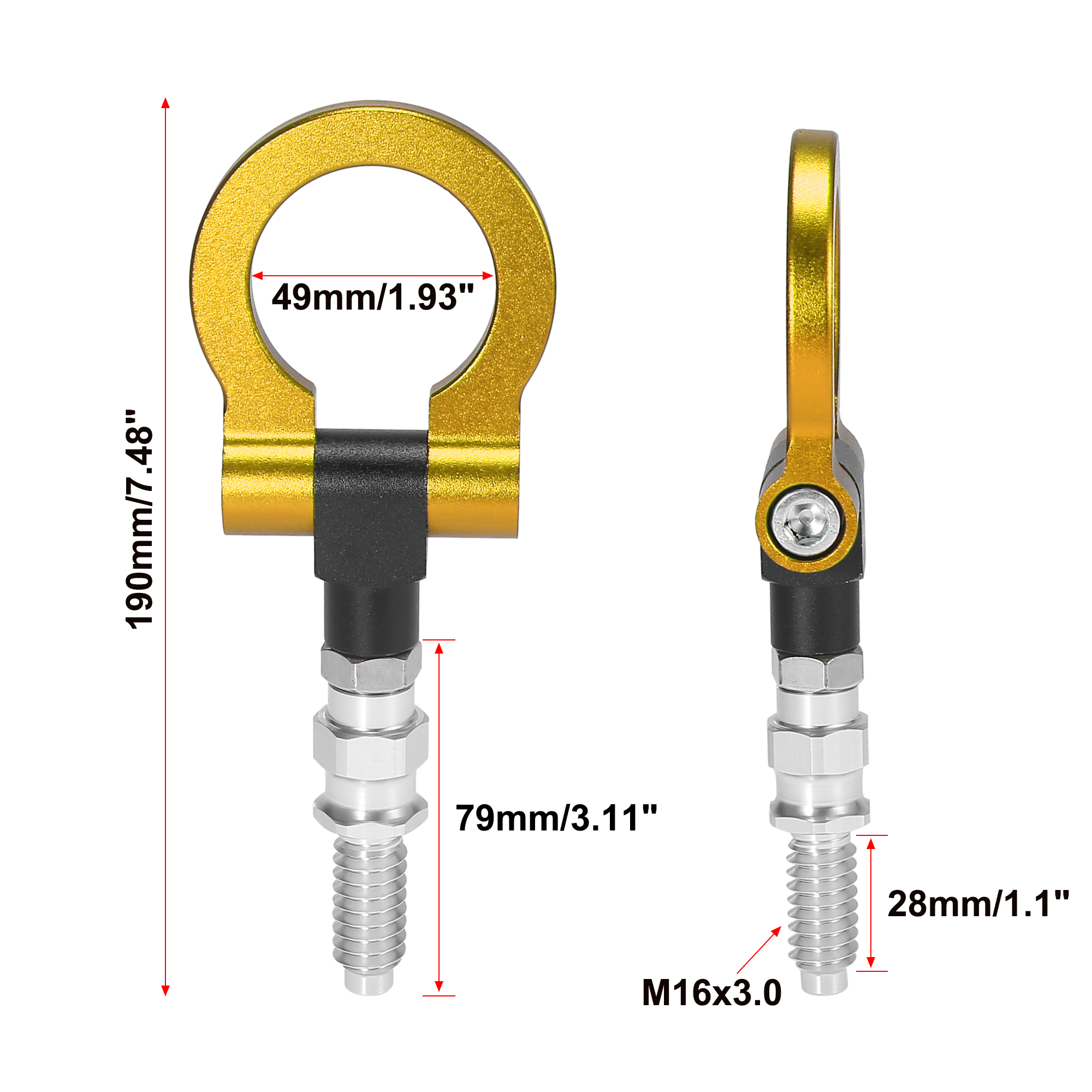 Unique Bargains Front Bumper Trailer Ring Eye Towing Tow Hook for BMW 325i Gold Tone