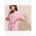 thumbnail image 3 of MAYFISH Women's 100% Cotton Summer Short Robes Lightweight Spa Robe Soft Knit Kimono Bathrobes with Pockets (Pink,M), 3 of 6