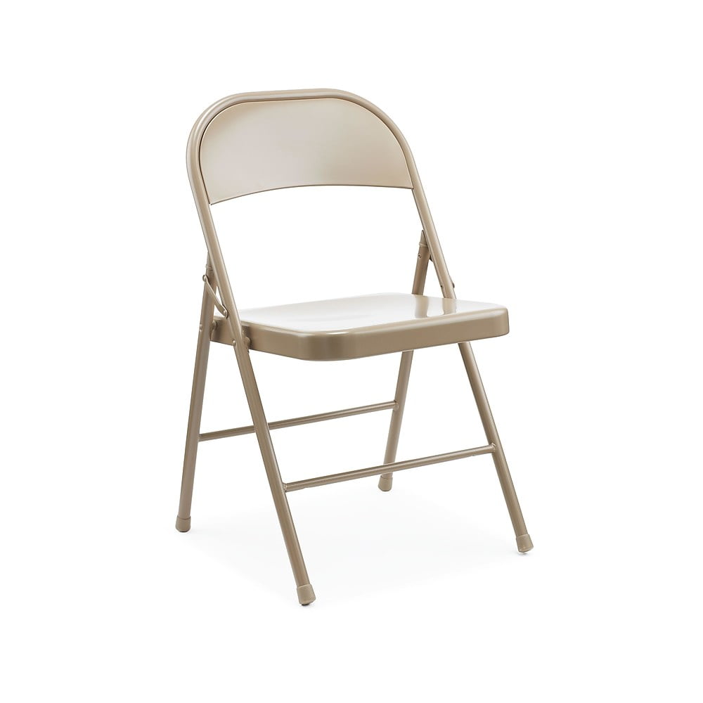 Staples Metal Folding Chair Tan 4/Pk 2723040