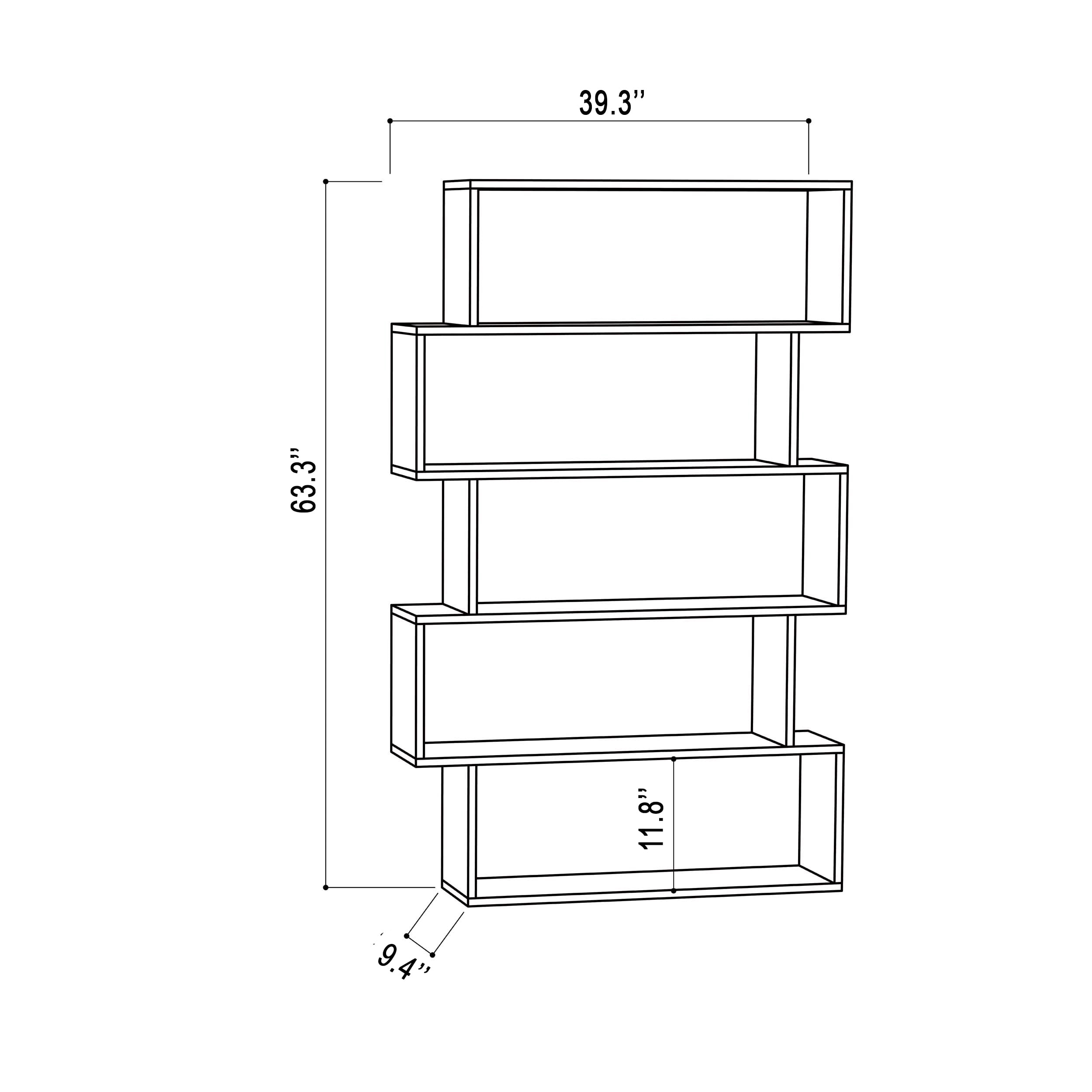 Ada Home Decor Barclay Multiple Tier Open Shelf Modern Bookcase, White