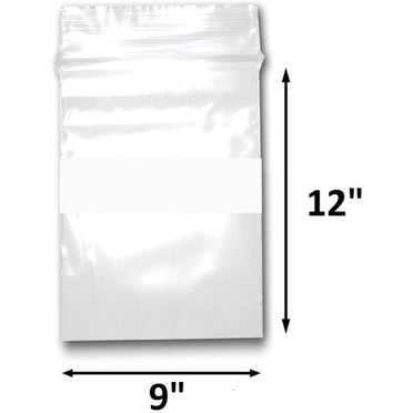 9x12 Inch Reclosable Ziplock Bags - 300 Pack, 3 Mil Thick, Clear Plastic Storage Bags For Clothes, Food, Small Business