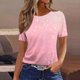 thumbnail image 2 of Camiseta de Manga Corta de Verano para Mujeres Delgada Moda Casual Impresa No Estructurada Cuello Redondo Mujer Manga Corta Tops Casual, 2 of 4