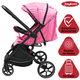 thumbnail image 2 of Carriola para Bebé Manubrio Reversible Plegable Ruedas con Freno Apto desde 0 meses Soporta hasta 18 kg - Rosa, 2 of 7