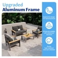 thumbnail image 5 of LazySunsets 4 Piece Aluminum Patio Furniture Set, 4-Seat Oversized Outdoor Sectional, Dark Gray, 5 of 9