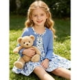 thumbnail image 3 of Lanbubble Toddler Girls Dresses with Ruffle Cardigan, 2‑Piece Fall Outfits for 3‑7T, 3 of 10