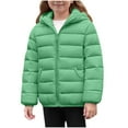 thumbnail image 3 of SGFCWSX Girls Puffer Jacket with Hood Kids Windbreaker Coat Warm Lightweight Jackets Green Size 4-5 Years, 3 of 9