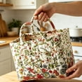 thumbnail image 4 of Yucurem Boho Fabric Floral Laundry Storage Baskets, 12.99" x10.24" x10.63" Collapsible Large Capacity Spring Vintage Storage Bag Organizer with Handle & Front Pocket, 4 of 8