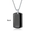 thumbnail image 6 of Bling Jewelry Mens CZ Edge Black Dog Tag Pendant Necklace for Men Stainless Steel 24" Bead Chain, 6 of 7