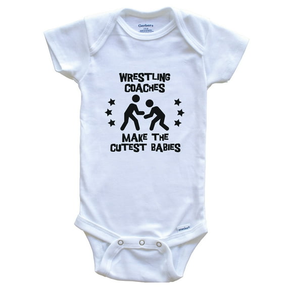 Wrestling Coaches Make the Cutest Babies Funny Wrestling Baby Bodysuit, 0-3 months white