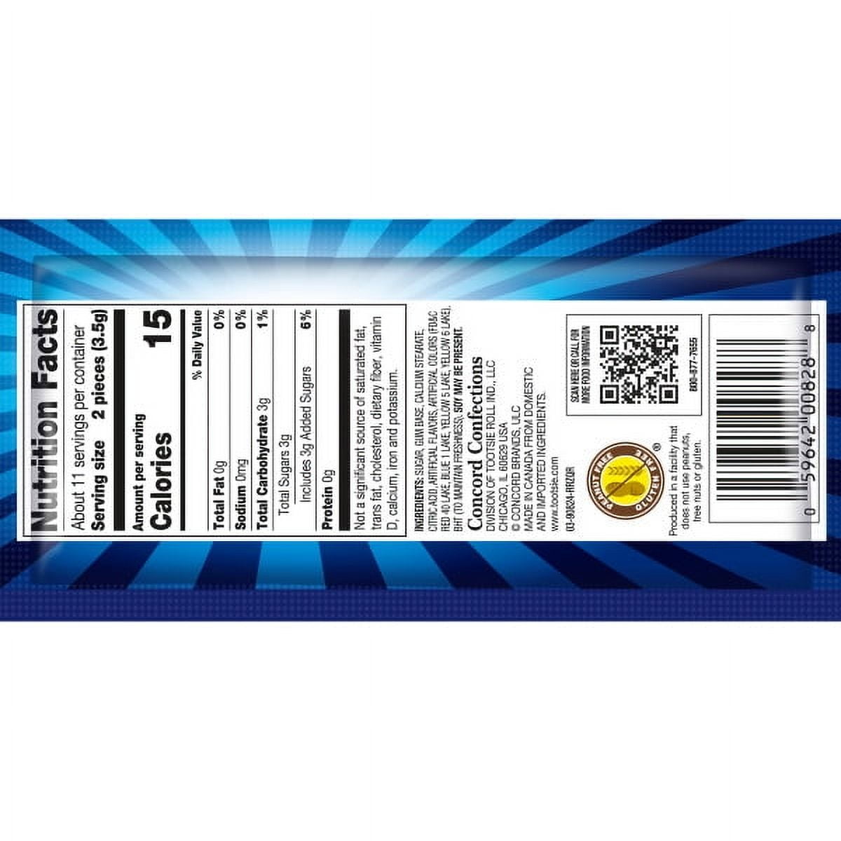 Razzles Classic Candy Gum 1.4 oz Pouch. Peanut Free and Gluten Free. Soy May Be Present.