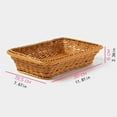 thumbnail image 4 of Wicker Bread Baskets 11 Inch Woven Serving Basket for Gifts, Poly Wicker Storage Rectangle Rattan Display Trays for Bread Food Vegetables Fruit Snacks Tabletop Restaurant Home 1PC*Brown basket, 4 of 6