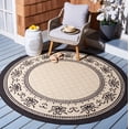 thumbnail image 2 of Safavieh Courtyard Eva Oriental Indoor/Outdoor Area Rug, Sand/Black, 6'7" x 6'7" Round, 2 of 10