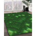 thumbnail image 3 of Ahgly Company Machine Washable Indoor Square Transitional Deep Emerald Green Area Rugs, 5' Square, 3 of 7