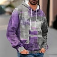 thumbnail image 2 of Riecok Long Sleeve Sweatshirts for Men Drawstring Pullover Crewneck Tops with Pocket Trendy Sweatshirts Purple XL, 2 of 5