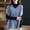 Blue, variant on Autumn Winter Large Vest Women Bat Sleeve Solid Color Loose Needle Weaver tzw