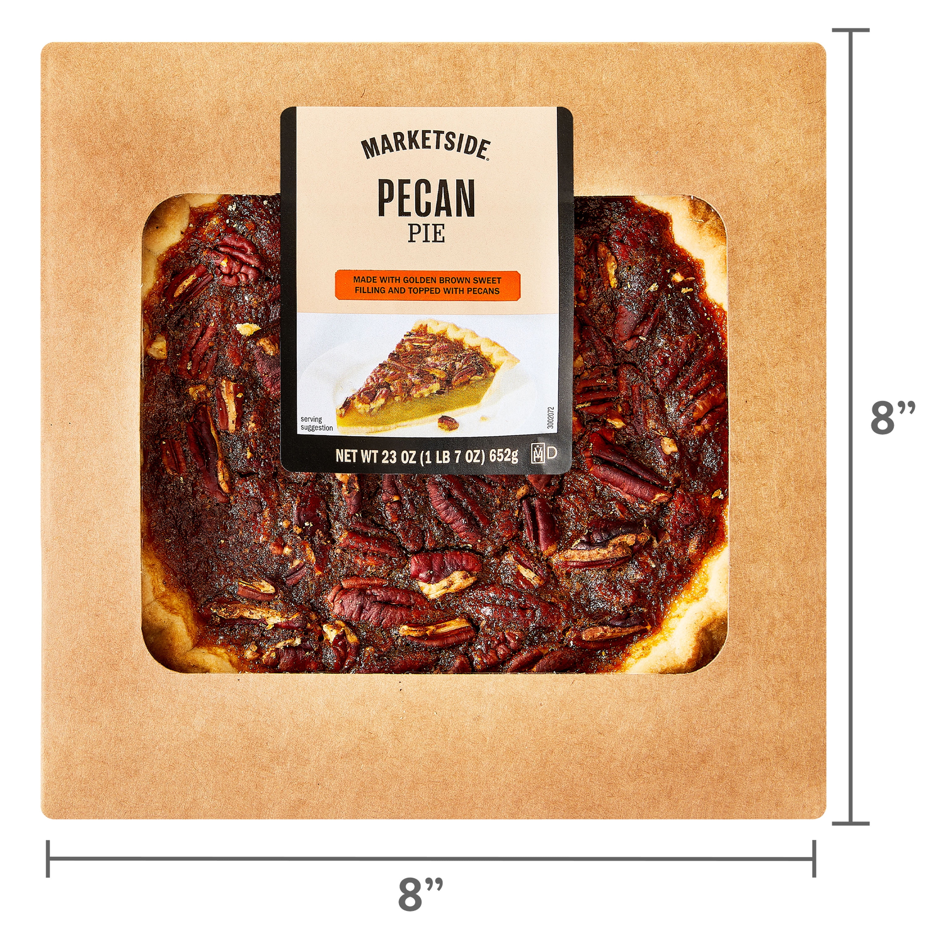 Marketside 8-inch Baked Pecan Pie, 23 oz Box, 1 Count
