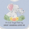 thumbnail image 4 of Inktastic I'll Never Forget That My Great Grandma Loves Me Elephants Boys or Girls Baby Bib, 4 of 4