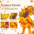 thumbnail image 4 of Fall Wreath Autumn Thanksgiving Decoration Artificial Floral Wreaths with Daisy Acorns Pumpkins Farmhouse Harvest Wreath for Home Front Door 18" Design3, 4 of 8