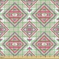 thumbnail image 2 of Ethnic Upholstery Fabric by the Yard, Bohemian Aztec Culture Style Funky Geometric Triangles Traditional Motif, Decorative Fabric for DIY and Home Accents, Pale Sage Green Pink by Ambesonne, 2 of 5