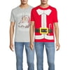 Way To Celebrate Men's Christmas Santa Costume and Don't Stop Believing Tees, 2-Pack