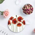 thumbnail image 4 of POGLIP Poppy Flower Set of 4 Round Coaster for Drinks, Absorbent Ceramic Stone Coasters Cup Mat with Cork Base for Home Kitchen Room Coffee Table Bar Decor, 4 of 5