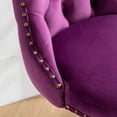 thumbnail image 6 of PORKISS Bar Stools, Velvet Adjustable Swivel Barstools with Back Set of 2, Modern Upholstered Kitchen Island Chairs with Tufted for Home Bar, Purple, 6 of 11