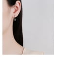 thumbnail image 3 of CZ Tiny Star Dangle Hoop Earrings Sterling Silver Crystal Drop Huggie Hoops for Women, 3 of 4
