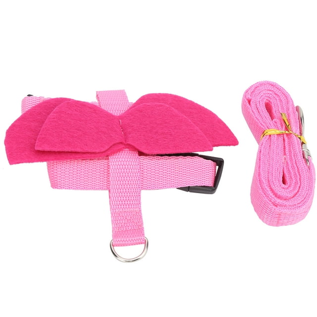 Adjustable Soft Harness, Widely Application Rabbits Harness High-quality Stainless Steel Metal Buckle With Buckle Design For Walk Pink Wing L