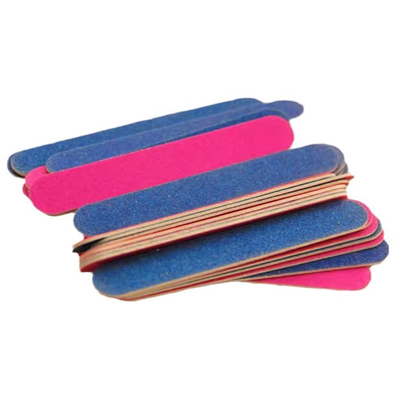 Mcolor Emery Boards for Nails, Nail Files for Nature Nails Small Disposable Double Sided Colorful Nail File Bulk for Home Salon Travel Size Mini Manicure Kit for Men Women Kids Wood Emory