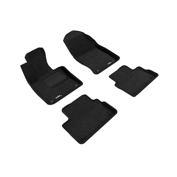 3D MAXpider Custom Fit Elegant Floor Mat (Black) Compatible with Volvo S60 / V60 / V60 Cross Country Plug-In Hybrid 2019-2025 - Full Set