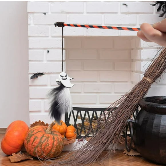 Halloween Dog Toy New Model Funny Dog Stick Pumpkin Ghost Feather