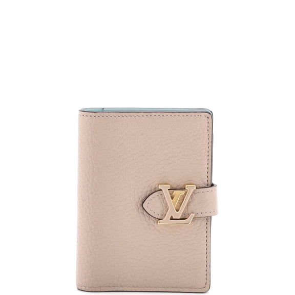 Pre-Owned LV Vertical Wallet Taurillion Leather Compact By Rebag