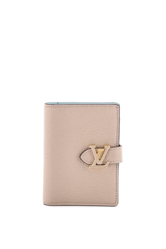 Pre-Owned LV Vertical Wallet Taurillion Leather Compact By Rebag